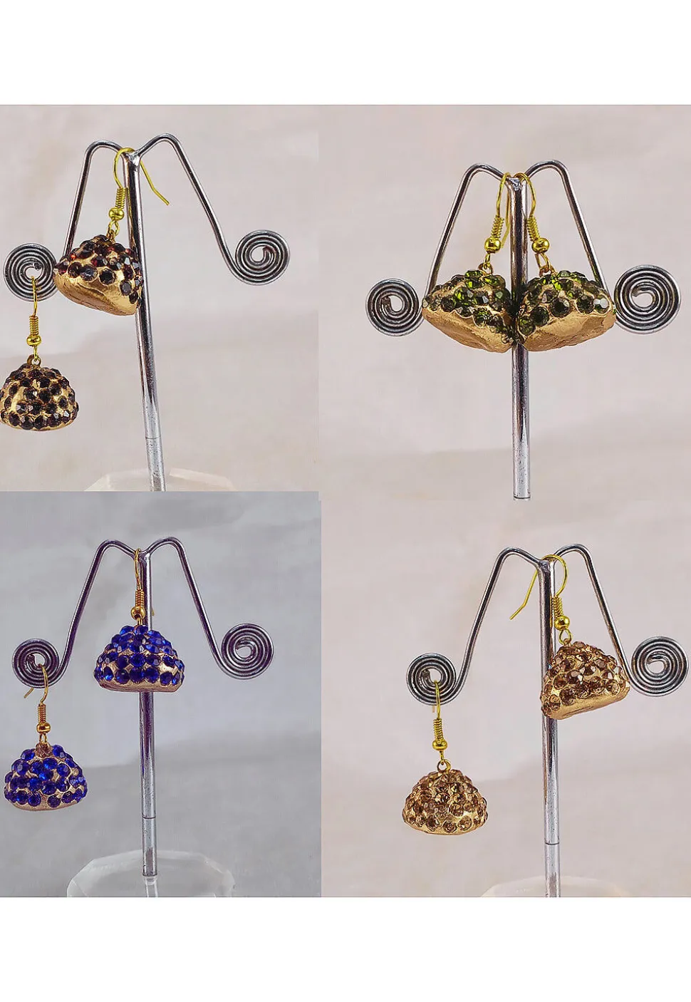Stone Studded Combo Jhumka Style Earrings
