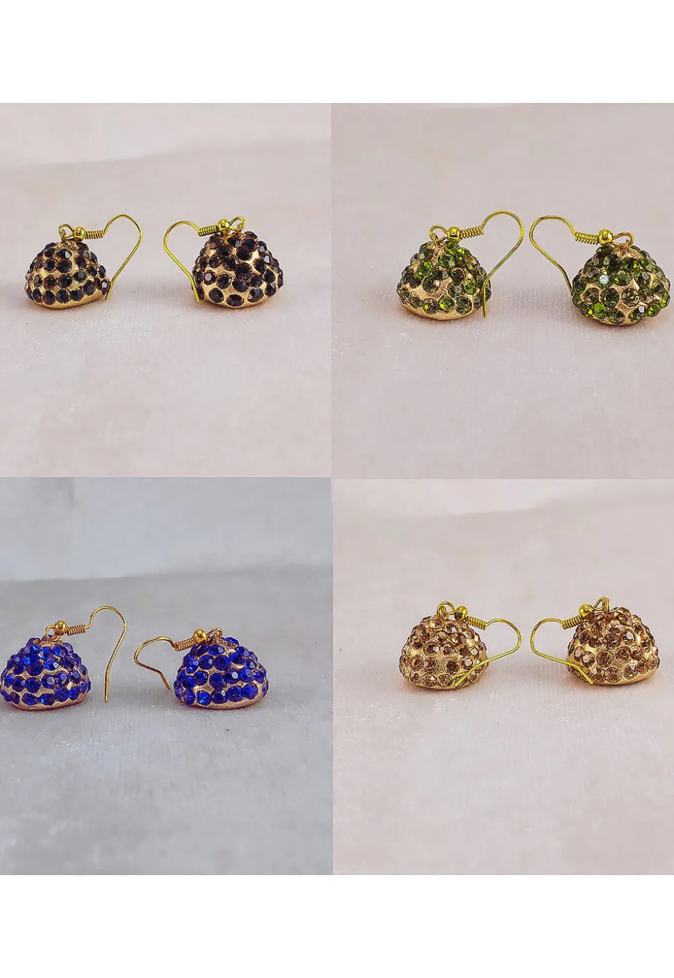 Stone Studded Combo Jhumka Style Earrings