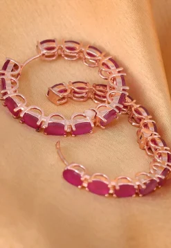 Stone Studded Hoop Earrings