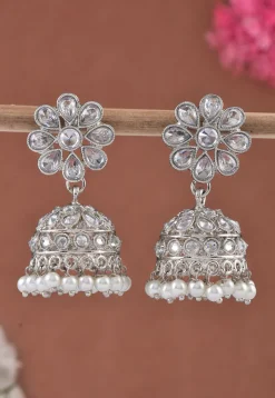 Stone Studded Jhumka Style Earrings
