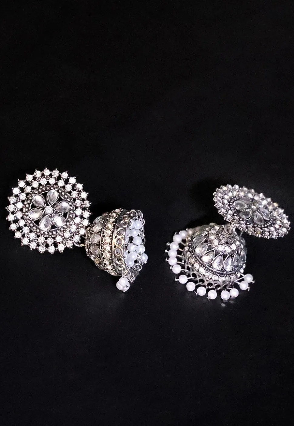 Stone Studded Jhumka Style Earrings