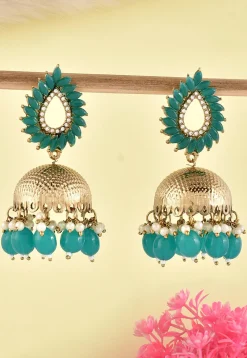 Stone Studded Jhumka Style Earrings