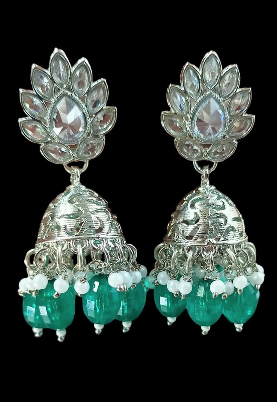 Stone Studded Jhumka Style Earrings