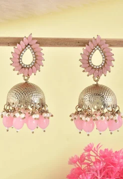 Stone Studded Jhumka Style Earrings