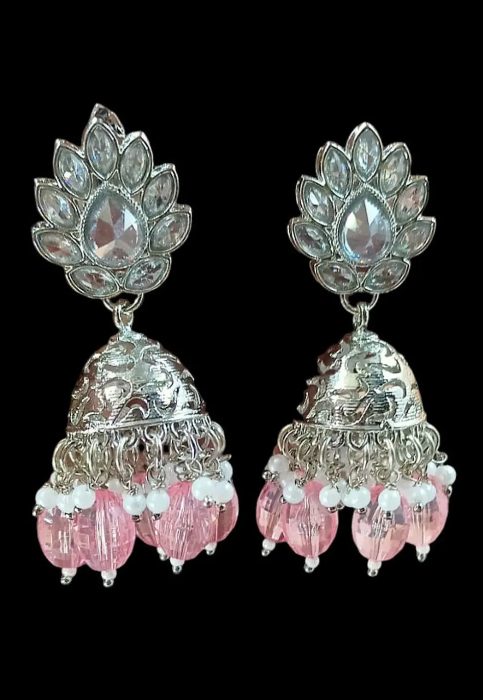 Stone Studded Jhumka Style Earrings
