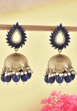 Stone Studded Jhumka Style Earrings