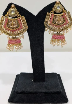 Stone Studded Jhumka Style Earrings