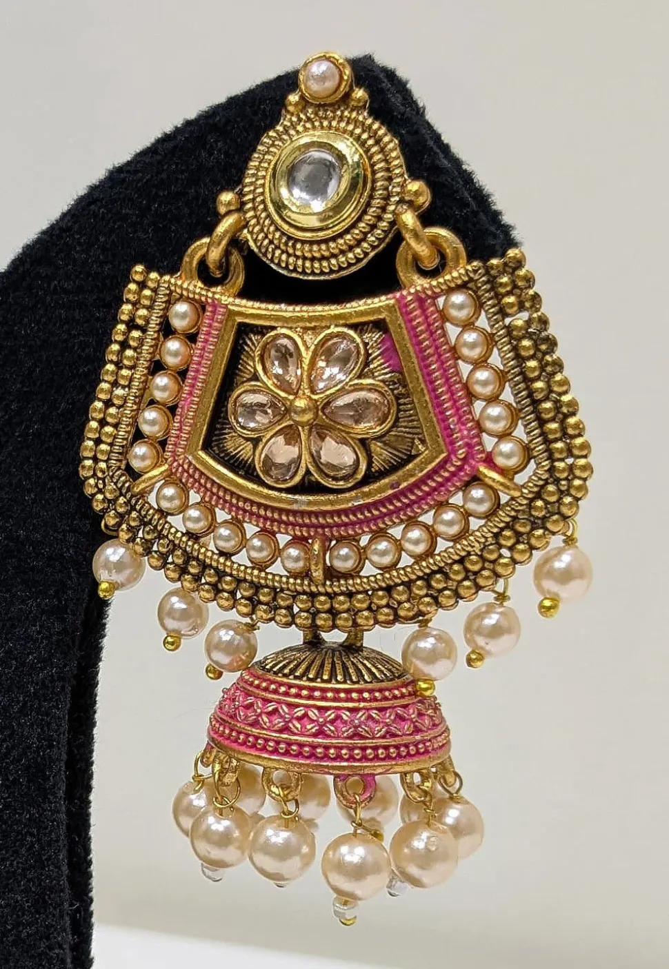 Stone Studded Jhumka Style Earrings