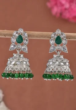 Stone Studded Jhumka Style Earrings