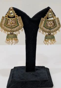 Stone Studded Jhumka Style Earrings