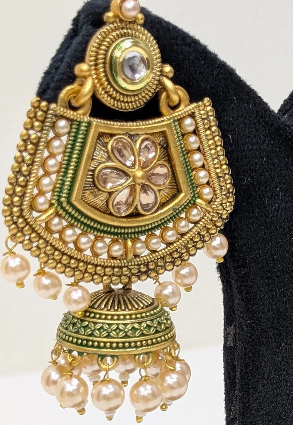 Stone Studded Jhumka Style Earrings