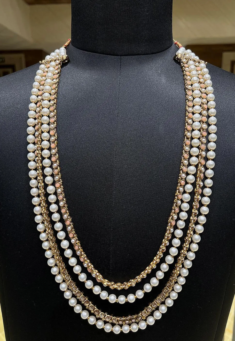 Stone Studded Layered Kanthimala