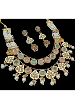 Stone Studded Layered Necklace Set