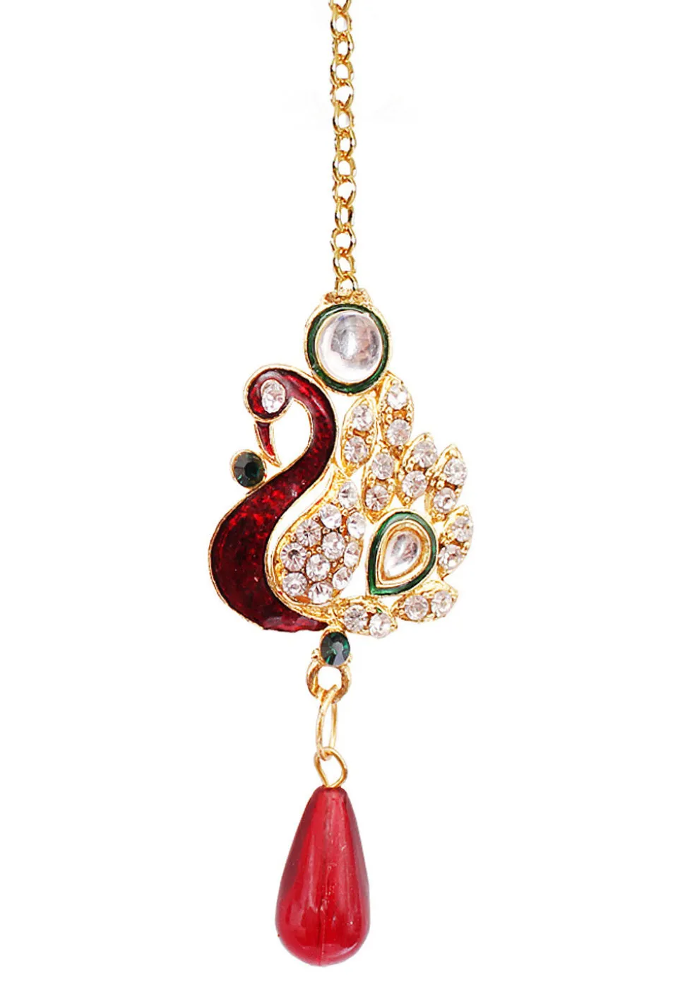 Stone Studded Peacock Style Necklace Set
