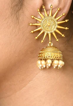 Stone Studded Temple Necklace Set