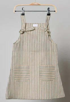 Stripe Printed Cotton Dress in Beige