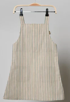 Stripe Printed Cotton Dress in Beige