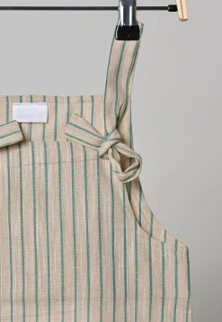 Stripe Printed Cotton Dress in Beige