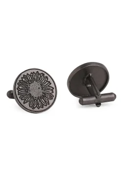 Sunflower Glitter Metallic Cufflink Pair