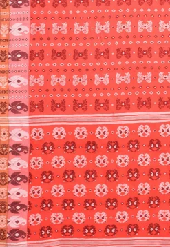 Tant Cotton Saree in Coral Red