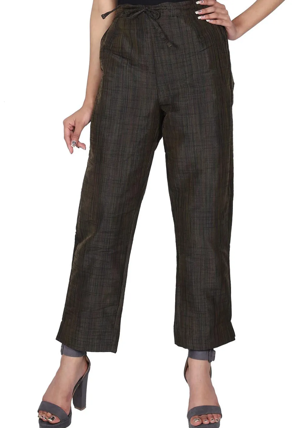 Textured Dupion Silk Pant in Black