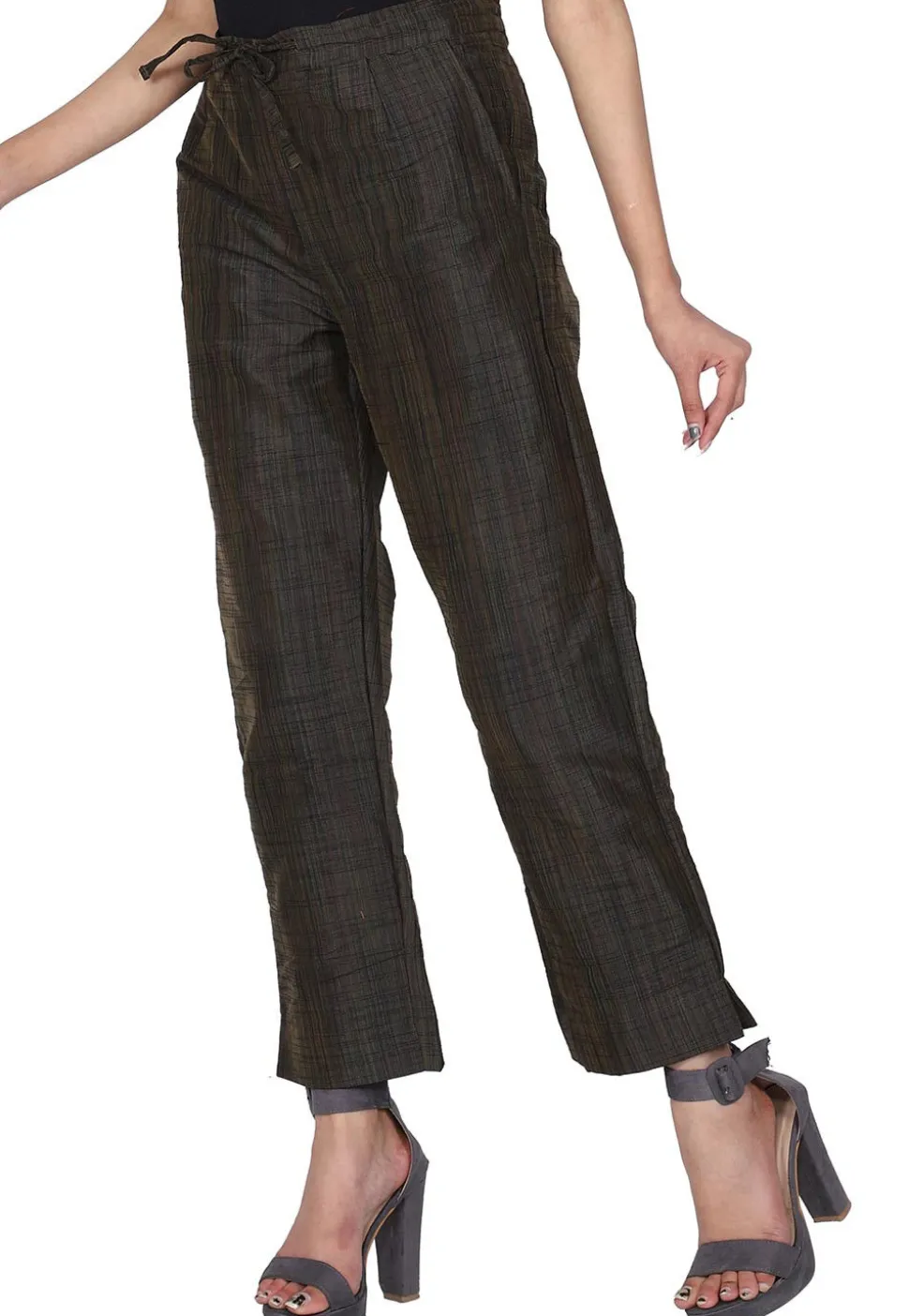 Textured Dupion Silk Pant in Black