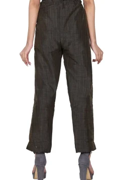 Textured Dupion Silk Pant in Black