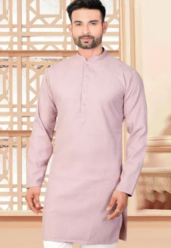 Textured Rayon Kurta in Pink