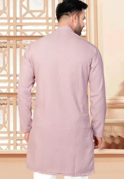 Textured Rayon Kurta in Pink