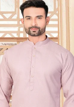 Textured Rayon Kurta in Pink