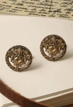 The Knight Lion Shield Metallic Cufflink Pair