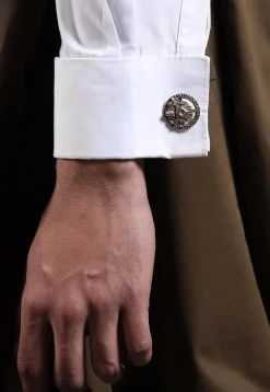 The Knight Lion Shield Metallic Cufflink Pair