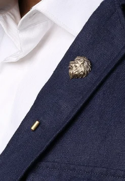 The Side Lion Metallic Lapel Pin