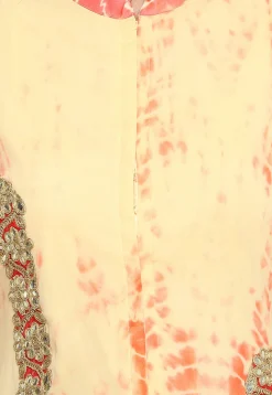 Tie Dyed Georgette Pakistani Suit in Beige