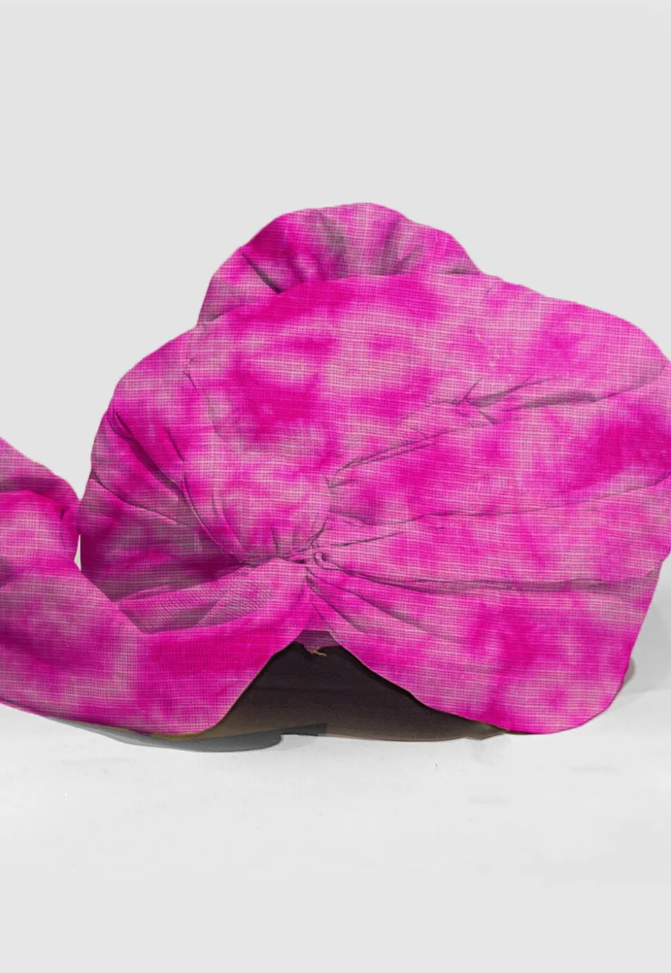 Tie N Dye Printed Pure Kota Silk Unisex Turban in Shaded Pink