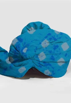 Tie N Dye Printed Pure Kota Silk Unisex Turban in Sky Blue