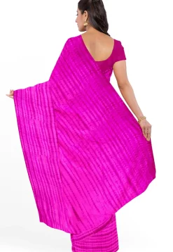 Tie N Dye Pure Silk Saree in Fuchsia