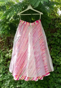 Tie N Dyed Tissue Layered Skirt in Multicolor