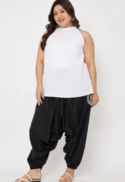 Warli Printed Pure Cotton Haram Pant in Black