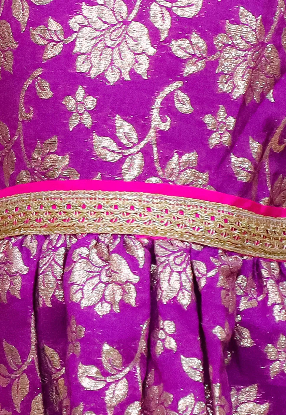 Woven Art Silk Jacquard A Line Kurta Set in Purple