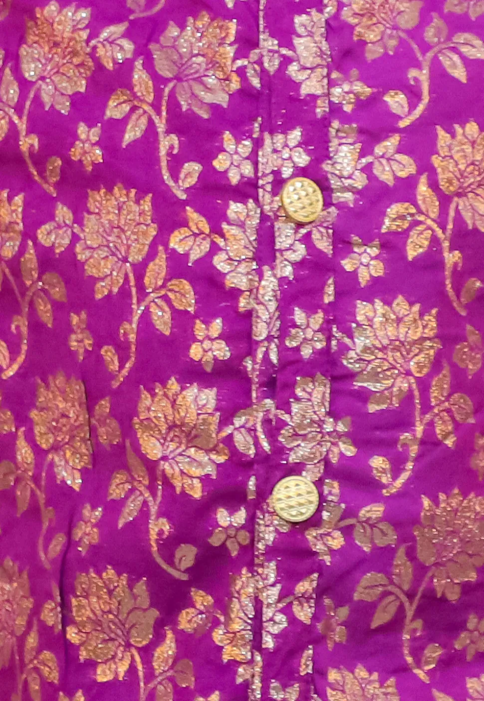 Woven Art Silk Jacquard Kurta Set in Purple
