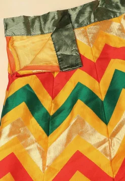 Woven Art Silk Jacquard Lehenga in Yellow