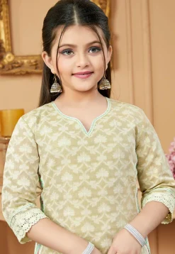 Woven Art Silk Jacquard Pakistani Suit in Beige