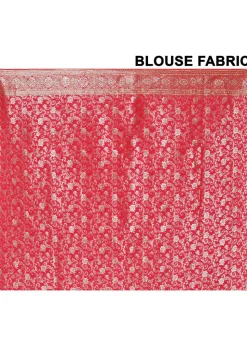 Woven Art Silk Jacquard Saree in Pink