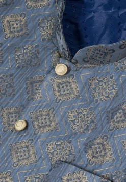 Woven Art Silk Jacquard Sherwani in Grey