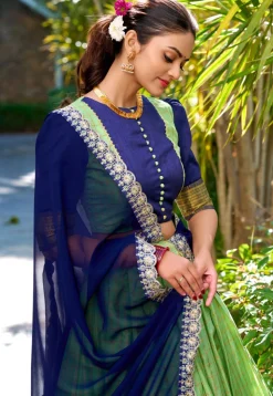 Woven Art Silk Lehenga in Light Green
