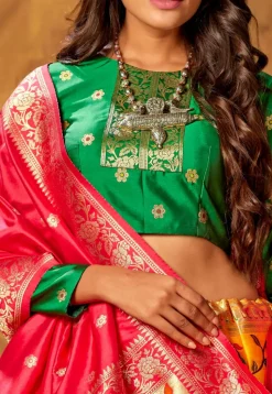 Woven Art Silk Lehenga in Mustard