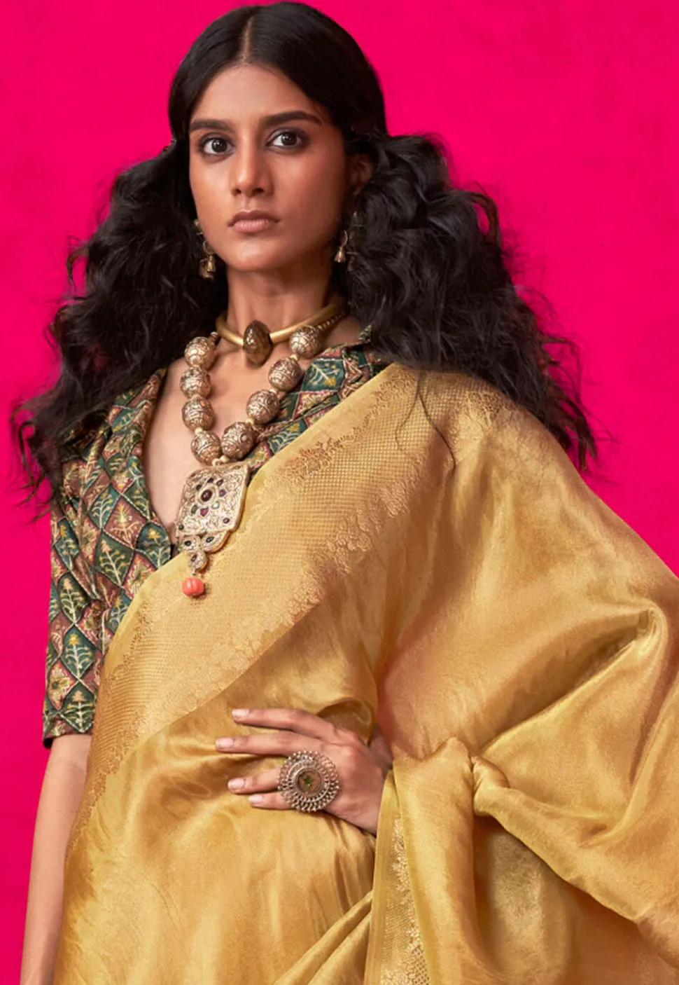 Woven Art Silk Saree in Beige