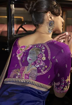 Woven Art Silk Saree in Blue