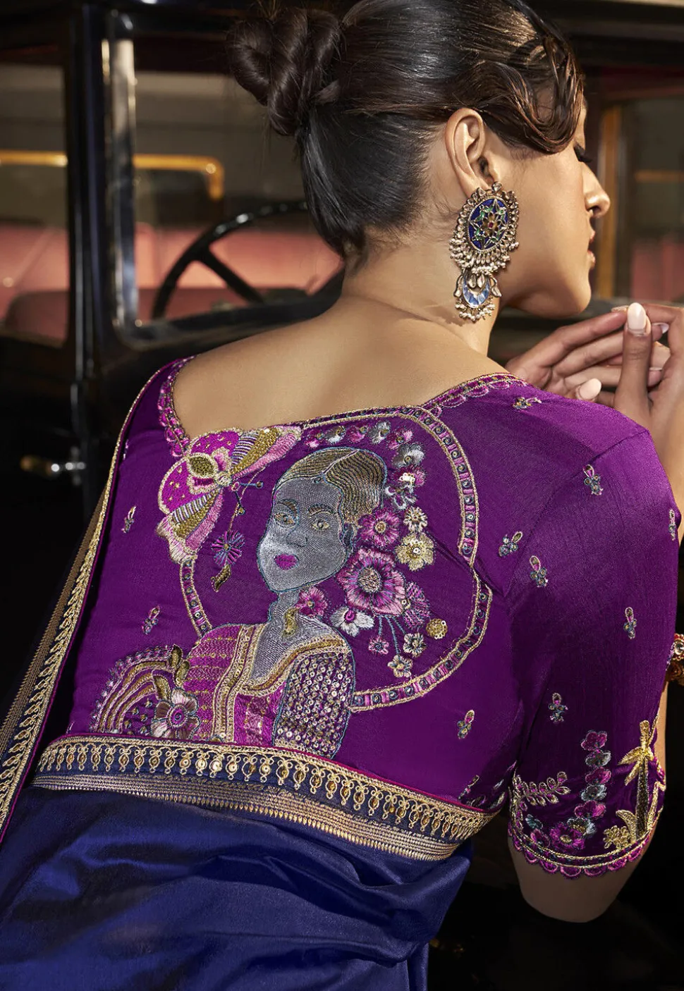 Woven Art Silk Saree in Blue